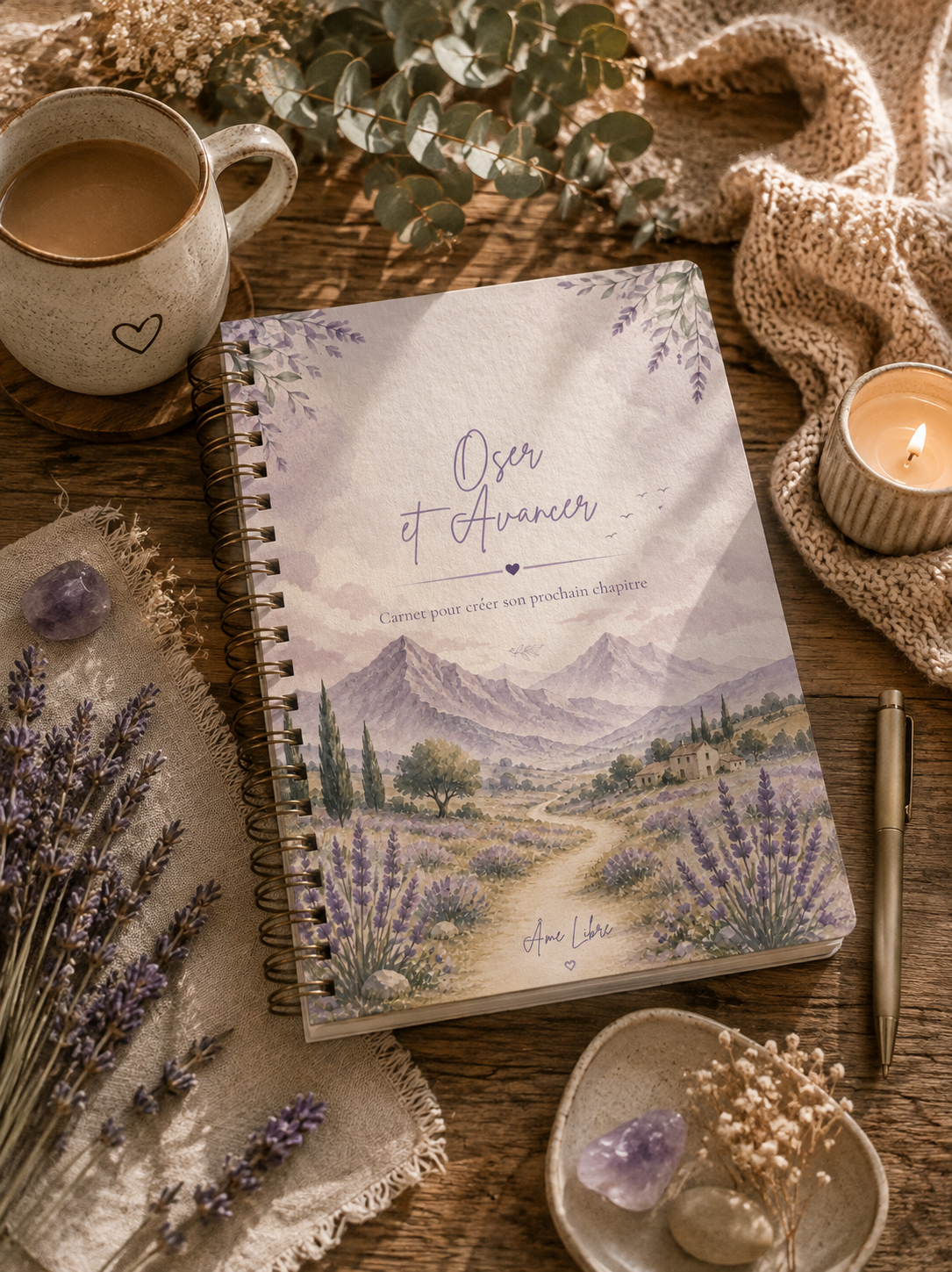Carnet Oser & Avancer Âme Libre dans une ambiance douce et inspirante